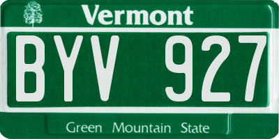 VT license plate BYV927