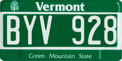 VT license plate BYV928