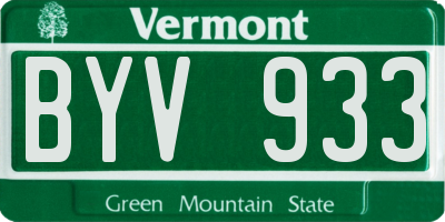 VT license plate BYV933