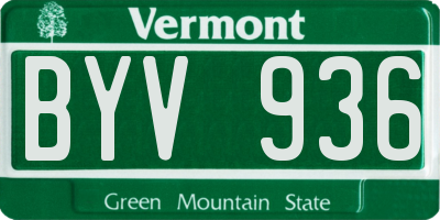 VT license plate BYV936
