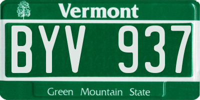 VT license plate BYV937