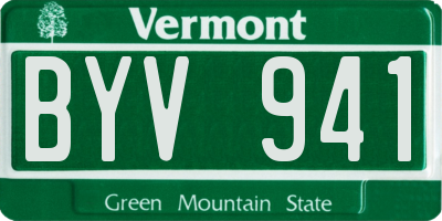 VT license plate BYV941