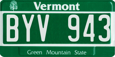 VT license plate BYV943