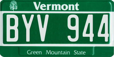 VT license plate BYV944