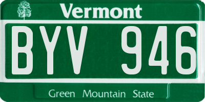 VT license plate BYV946