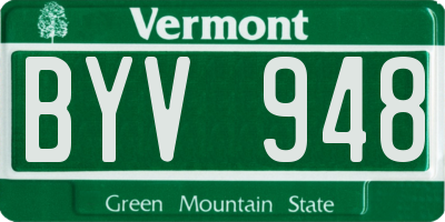 VT license plate BYV948