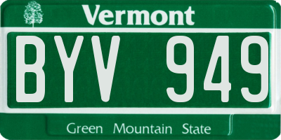 VT license plate BYV949