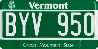 VT license plate BYV950