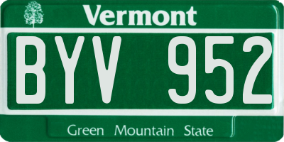 VT license plate BYV952