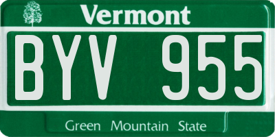 VT license plate BYV955