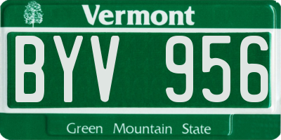 VT license plate BYV956