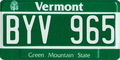 VT license plate BYV965
