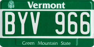 VT license plate BYV966
