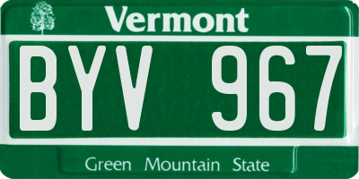 VT license plate BYV967