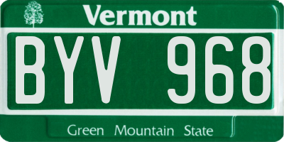 VT license plate BYV968