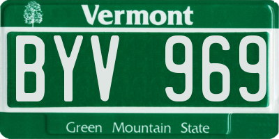 VT license plate BYV969