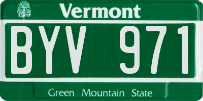 VT license plate BYV971