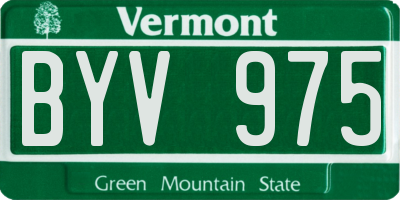 VT license plate BYV975