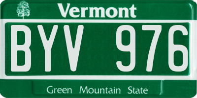 VT license plate BYV976