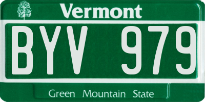 VT license plate BYV979