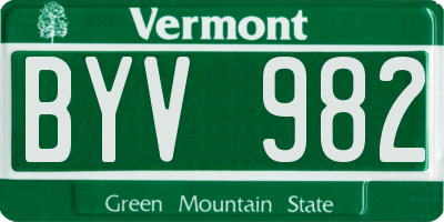 VT license plate BYV982