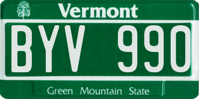 VT license plate BYV990