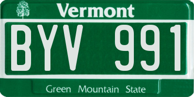 VT license plate BYV991