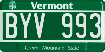 VT license plate BYV993