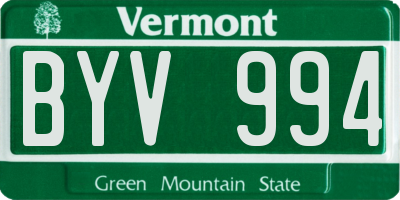 VT license plate BYV994