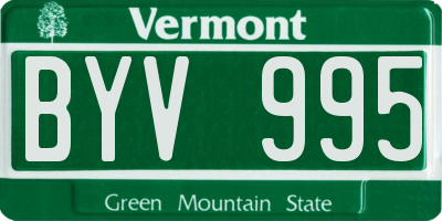 VT license plate BYV995