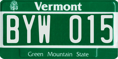 VT license plate BYW015
