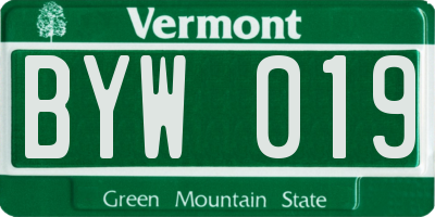 VT license plate BYW019