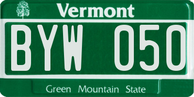 VT license plate BYW050
