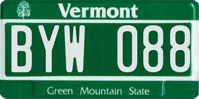 VT license plate BYW088