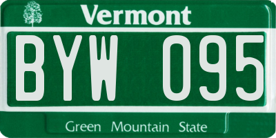 VT license plate BYW095