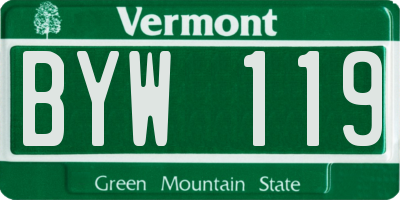 VT license plate BYW119