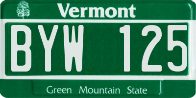 VT license plate BYW125