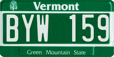 VT license plate BYW159