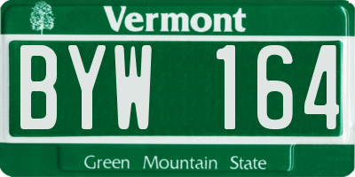 VT license plate BYW164