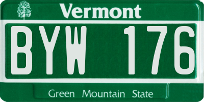 VT license plate BYW176