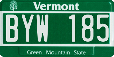 VT license plate BYW185