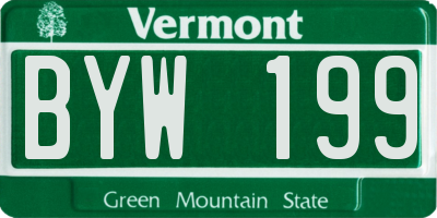 VT license plate BYW199