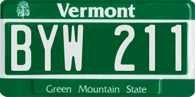 VT license plate BYW211