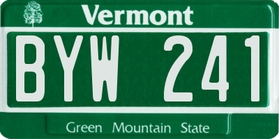 VT license plate BYW241