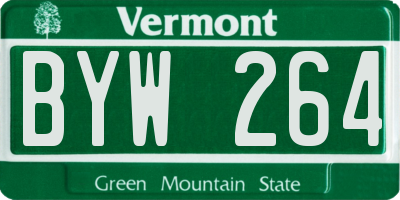 VT license plate BYW264