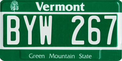 VT license plate BYW267