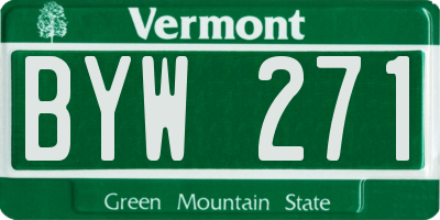 VT license plate BYW271