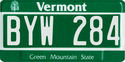 VT license plate BYW284