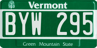 VT license plate BYW295