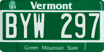 VT license plate BYW297